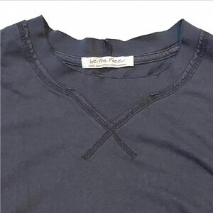 Free people black puff sleeve elbow length sleeve sz M